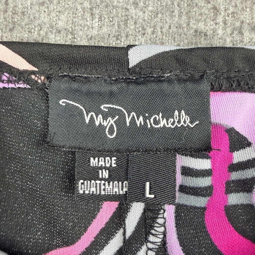 My Michelle Vintage Y2K Psychedelic Swirl Mini Skirt Women's Large Black Pink - Picture 3 of 7